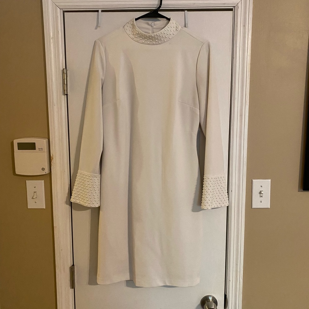 Karl Lagerfield White Pearl Dress 6